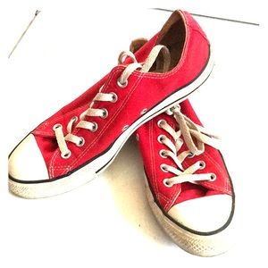 Lightly worn Red All star Converses .